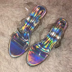Clear strap heels